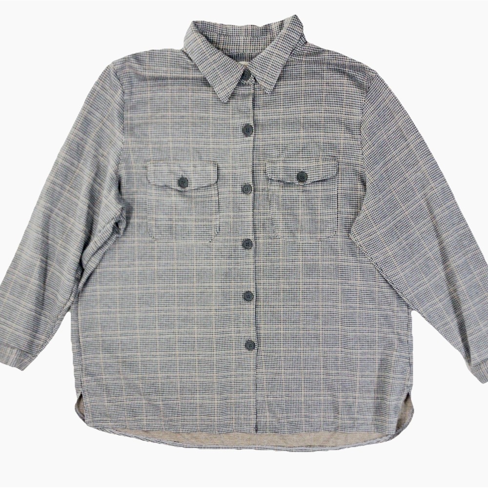 Max Studio Houndstooth Shirt Jacket Womens 22W 24W 24 3X Plaid Button Up Plus